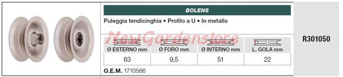 Puleggia tendicinghia bolens - tendicinghia,