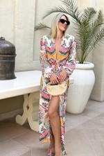 ABITO ZARA STAMPATO SCOLLO A V