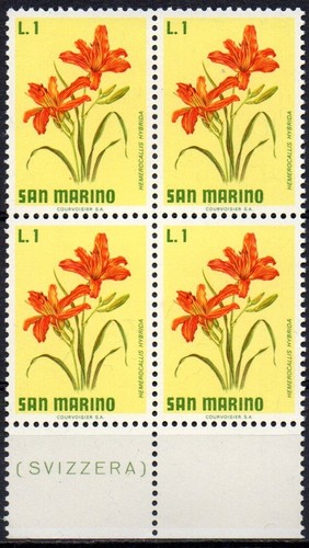 San marino 1971 fiori quartina - san,