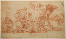 Drawing dessin DISEGNO ANTICO a sanguigna Bernhard KEIL "Purificazione al Tempio
