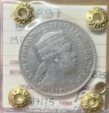 MONETA ETIOPIA MENELIK II 1/2 BIRR 1897 ARGENTO sigillata BB+ SUBALPINA