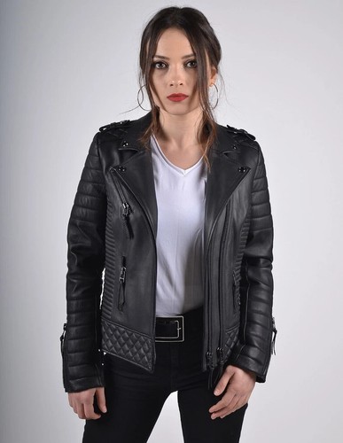 Giacca donna nera vera - , pelle