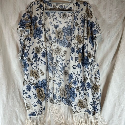 Copri kimono frange floreali