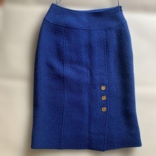 Gonna CHANEL 38 blu lana seta