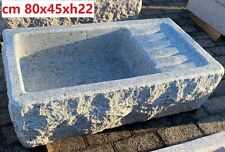 Lavello lavandino con gocciolatoio in vera pietra granito 80 cm