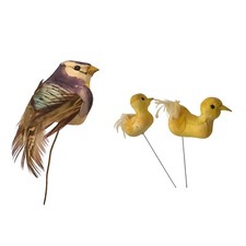 3 uccellini decorati Piume, per albero natale addobbi natalizi Palle Vintage