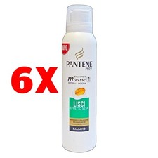 6 X Pantene Mousse Balsamo 140 Ml. Capelli Lisci Effetto Seta