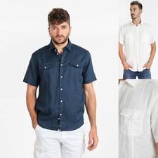 Camicia Uomo Lino Bianca