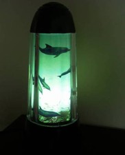 LAMPADA da TAVOLO con delfini pesci luce bajour abat jour comodino scrivania 