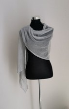 Stola donna Coprispalle Hijab elegant Laminata Argento Sciarpa Scialle cerimonia