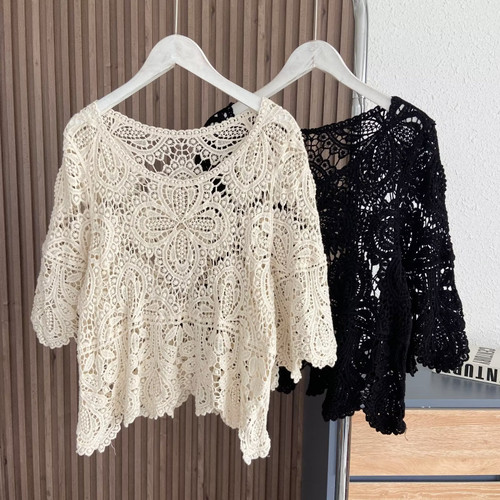Top donna all uncinetto - top,