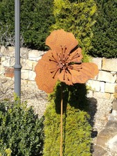 Ruota eolica in acciaio inox fiore grande mulino a vento giardino ruggine spi...