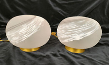 Coppia lampade abat-jour da comodino vetro Murano spirali D.20cm vintage'80 -81E