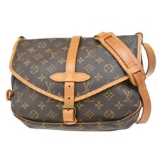 Borsa a tracolla Louis Vuitton logo Saumur 30 monogramma pelle marrone M42256 16EE706