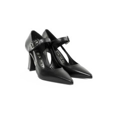 ALBANO -  DECOLLETE DONNA  TACCO ALTO CON  CINTURINO E FIBBIA IN PELLE NERA 2958