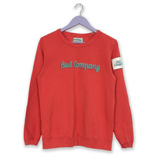 Felpa Best Company Vintage rosa corallo a girocollo con logo 3D - Taglia S uomo