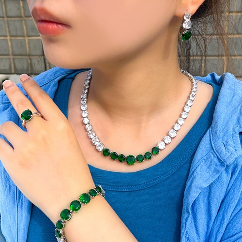 Collana tennis zirconi rotondi