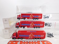 3X H0 1:87 Modello Promozionale Sattelzug MB Calcio EM '96 SG/Mint+Box #CZ90-0,5