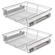 2pz Cassetto Telescopico Cucina 60cm Cestello Acciaio Estraibile Organizer