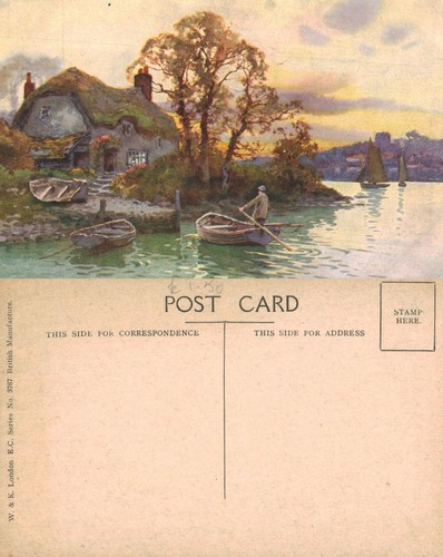 Vintage postcard thatched - vintage,