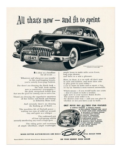 Poster buick vintage 1947 - poster,