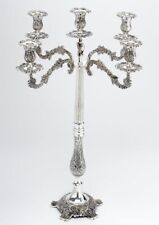 Candelabro 5 fiamme argentato argento sheffield stile cesellato