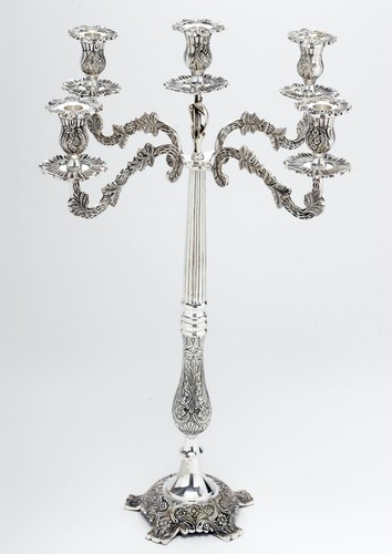 Candelabro fiamme argentato - fiamme,