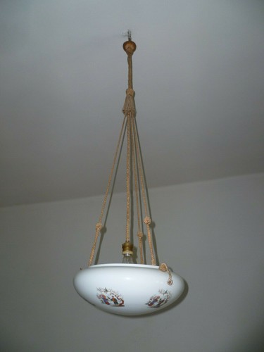 Lampadario vetro opalina - in,