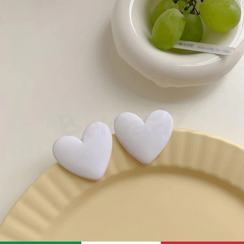 Orecchini cuore bianco - cuore,