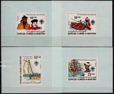 Mauritania 1982 Scout Sea Scouts Barche Navi Uniformi Deluxe 4v m/s MNH