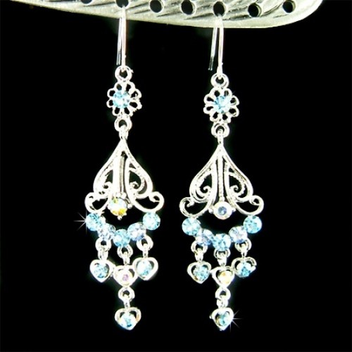 Cuore blu fiore - cuore, pendente