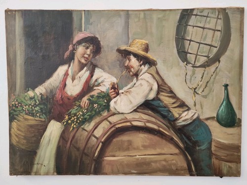 Quadro olio tela opera - quadro, su