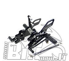 PEDANE ARRETRATE REGOLABILI Kawasaki Ninja ZX-10R 2004 2005 IN ERGAL NERO