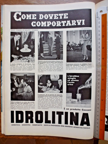 Pubblicità 1954 idrolitina - pubblicità,