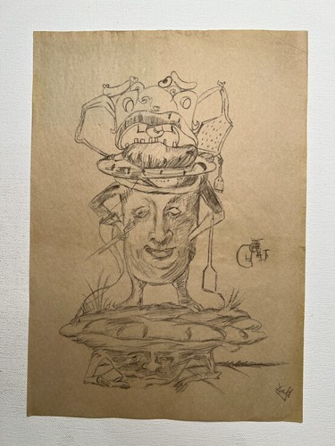Salvador dali drawing paper - drawing,