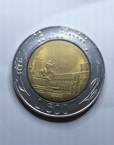 Moneta 500 lire - lire, bimetallica