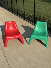 Due sedie per bambini IKEA BUNSÖ rosso e verde RARO fuori produzione ICONICHE!