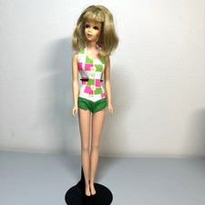 Vintage Mattel Barbie FRANCIE 1966-67 gamba pieghevole #1130 bambola costume da bagno originale
