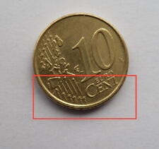 MONETA DA 10 CENTESIMI D' EURO GRECIA DEL 2002 CON DIFETTO DI CONIO - IN FDC - 