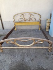 LETTO MATRIMONIALE BAROCCHETTO DORATO E PARTI IN SIMIL ARGENTO - 1940 EMILIA