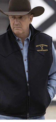 Gilet nero yellowstone dutton - nero,