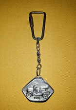 PORTACHIAVI ARGENTO 800 MARCHIATO UNO A ERRE per AUTO D'EPOCA 1905  vintage RARO