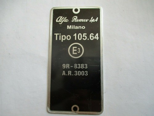 Targhetta tipo 10564 - tipo, 105.64