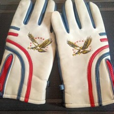 VINTAGE PELLE GUANTI SKI ANNI SETTANTA EAGLE RARI LARGE