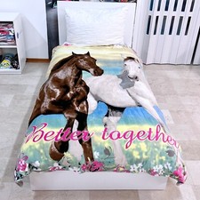 Cavallo Coperta Plaid 150x200cm Pile di Corallo Peluche Blanket Letto Singolo