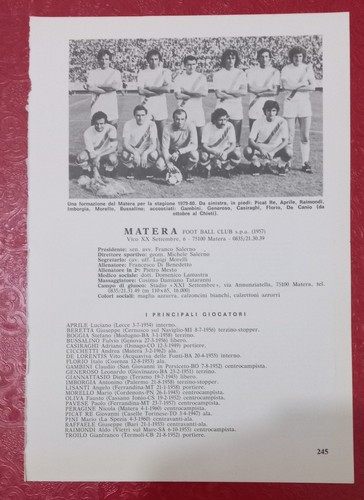 Matera monza pagina - matera, da