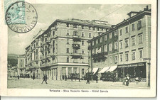 TRIESTE - Riva Nazario Sauro - Hotel Savoia - viaggiata  9.3.1920 -aav1276
