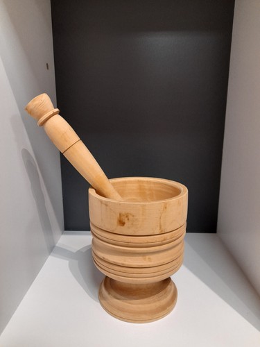 Mortaio con pestello legno - con,