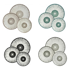 Servizio Piatti 18 Pezzi in Porcellana Corolla Multicolore