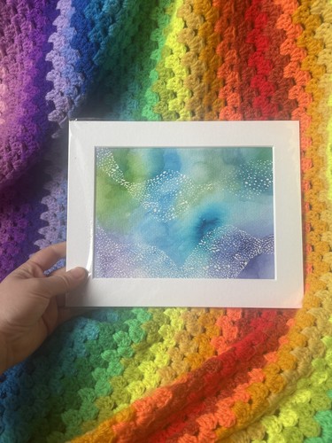 Acquerello arte astratta blu